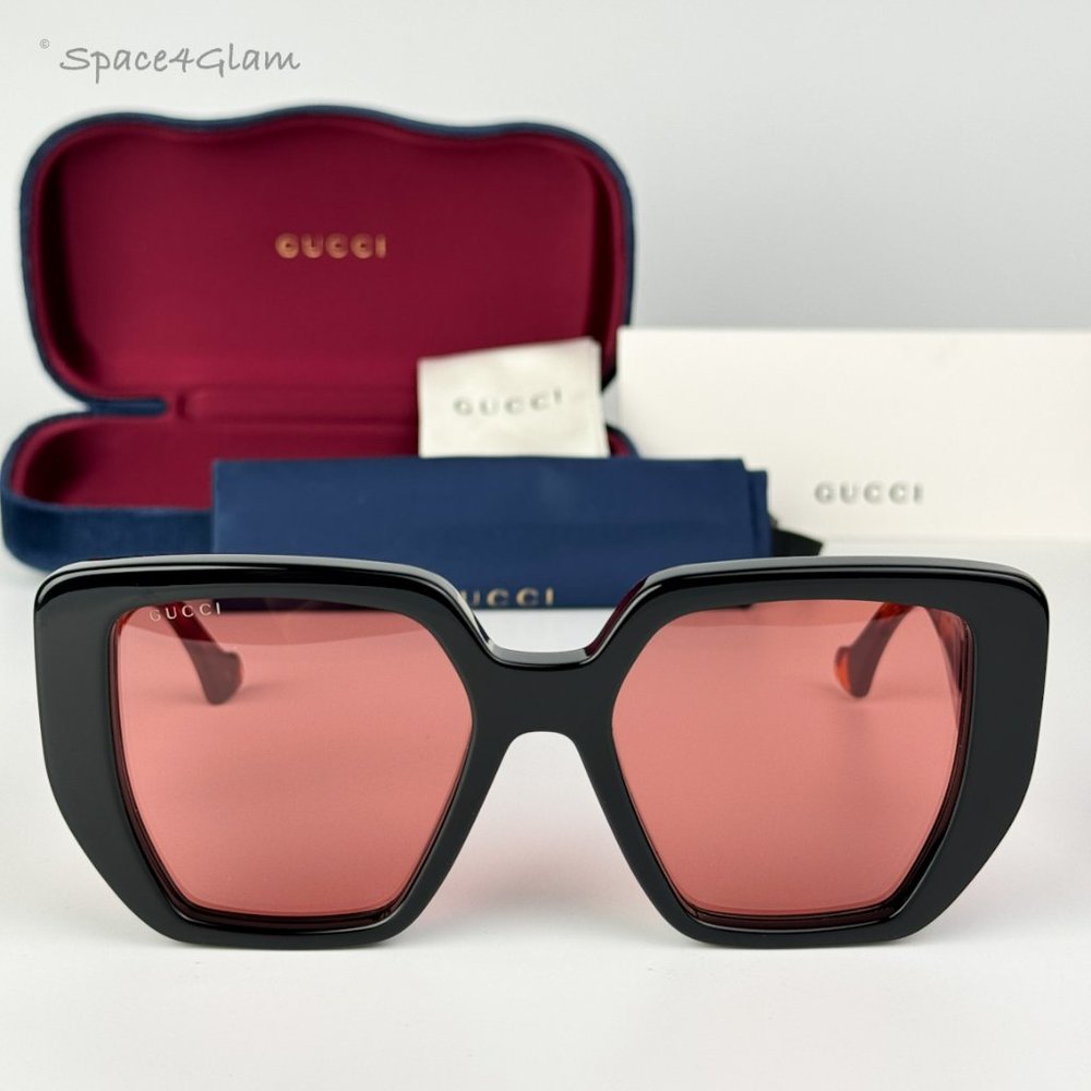 NEW Gucci GG0956S 009 Black Havana Orange Cat Eye Unisex Sunglasses GG 0956S - Picture 3 of 10
